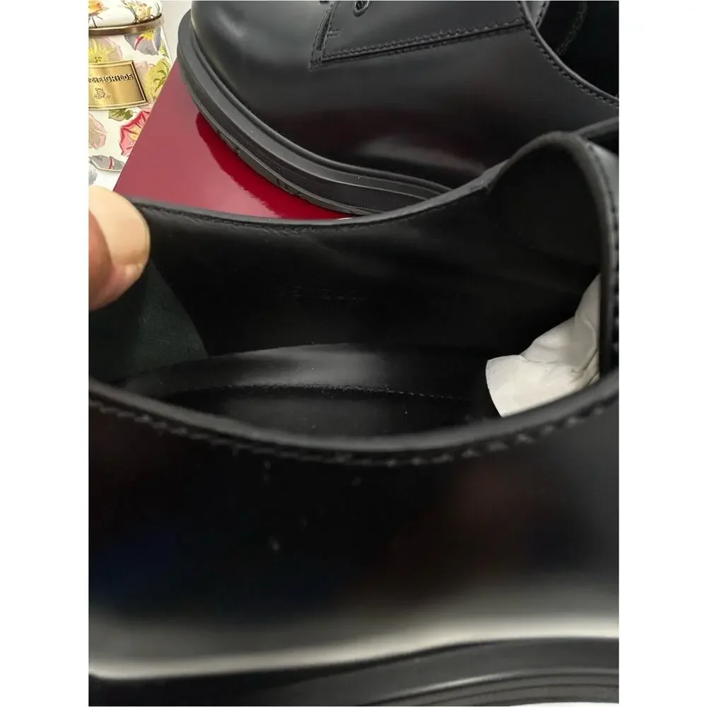 Men's Gucci Leather lace up, Derby shoes size 12 fits 12.5 US made in Italy